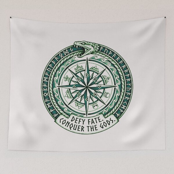 Item preview, Jormungandr World Serpent Nine Realms Compass Tattoo designed and sold by Thaivi Design.