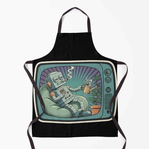 Item preview, Vintage Bot & Green Vibes - Lofi Retro Robot in TV Frame Art designed and sold by TSE DESIGN.