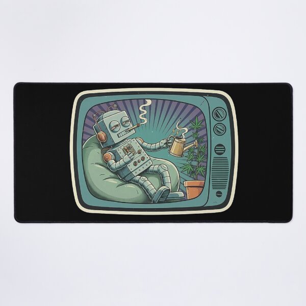 Item preview, Vintage Bot & Green Vibes - Lofi Retro Robot in TV Frame Art designed and sold by Stone-T .