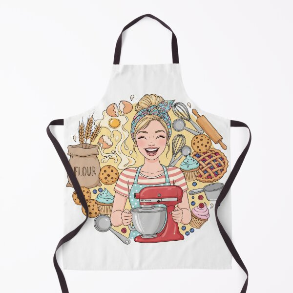 Item preview, Happy Baking Girl Sticker – Cute Pastry Chef Illustration designed and sold by C3J7.