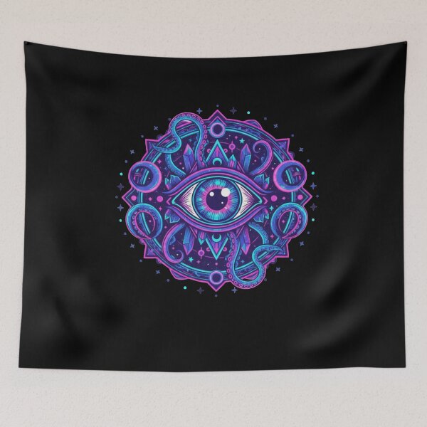 Item preview, Trippy Third Eye Mandala - Neon Psychedelic Spiritual Art designed and sold by Stone-T .