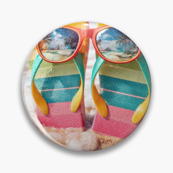 Item preview, Flip-flops In Beach Sand With Sunglasses designed and sold by Maria Dryfhout.