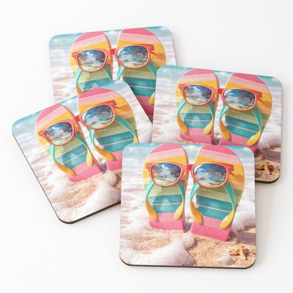 Item preview, Flip-flops In Beach Sand With Sunglasses designed and sold by Maria Dryfhout.