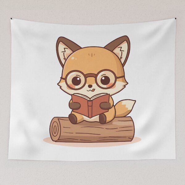 Item preview, Little Fox and Their Favorite Book in Their Reading Nook designed and sold by Dizartico.