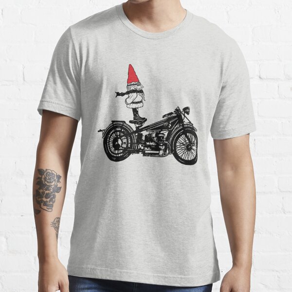Biker Gnome Line Drawing Essential T-Shirt