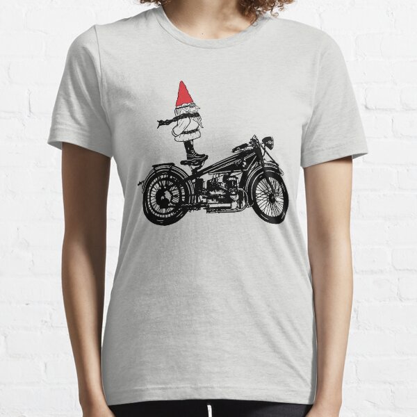 Biker Gnome Line Drawing Essential T-Shirt