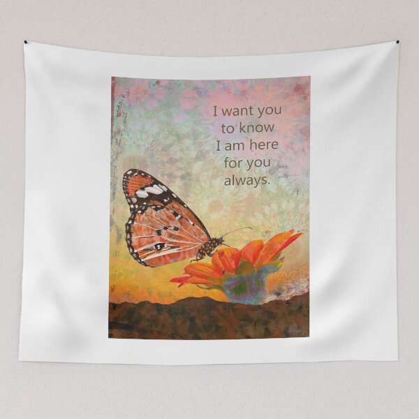 Item preview, Here For You Butterfly Orange Flower Art designed and sold by Sharon Cummings Art.