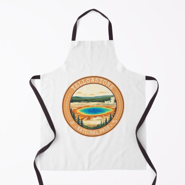 Item preview, Yellowstone National Park, Wyoming, Montana, Idaho (USA) Vintage Travel Art Circle Emblem designed and sold by MaateoDesign.