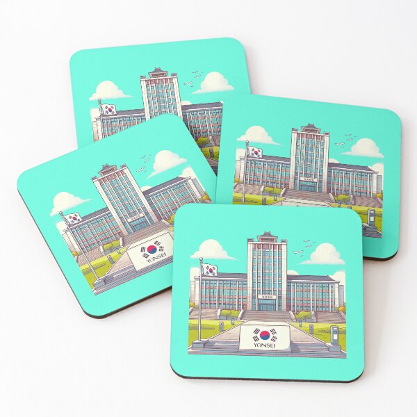 Item preview,  Yonsei University Campus – Front View Label with Korean Flag   designed and sold by PaintMeWorld.