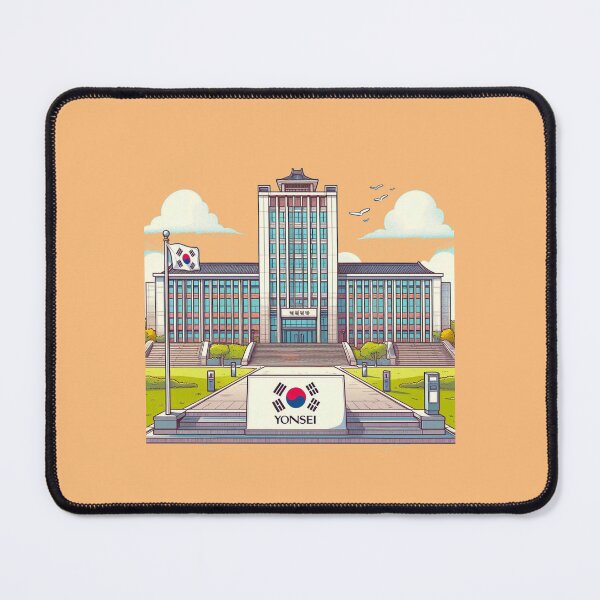 Item preview,  Yonsei University Campus – Front View Label with Korean Flag   designed and sold by PaintMeWorld.