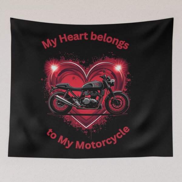 Item preview, “My Heart Belongs to My Motorcycle””- Valentine’s Motorcyclist graphic  designed and sold by YourTrendyTees.