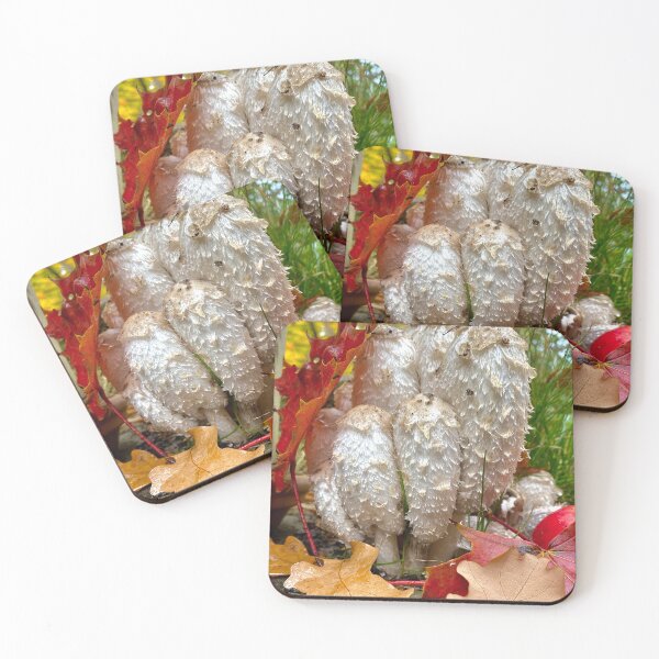 Item preview, autumn forest still life with shaggy ink cap mushrooms designed and sold by TsvietkovaArt.