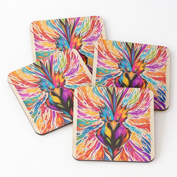 Item preview, Colorful abstract phoenix illustration – playful & expressive animal art designed and sold by AI-Maniac-Labs.