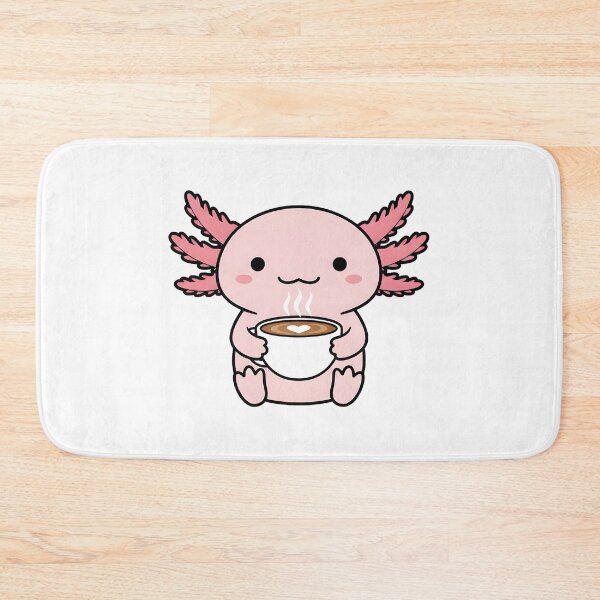 Item preview, Cute Axolotl Drinking Coffee - Kawaii Pink Salamander Latte Art Lover designed and sold by Greemo03.