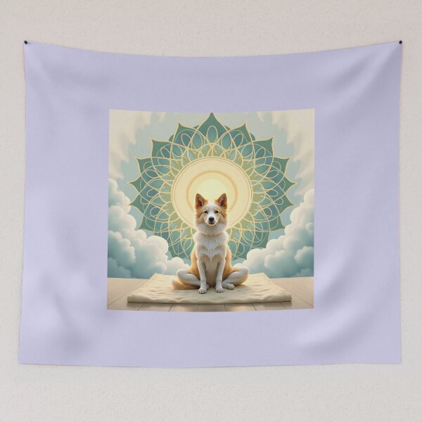 Item preview, Calm Your Mind Align Your Energy - Zen Meditation Dog Art Print Mindfulness Affirmation designed and sold by Vajid Designs .