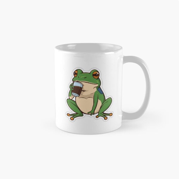 Item preview, Chill Frog Drinking Coffee Illustration designed and sold by DigitalStudioZT.