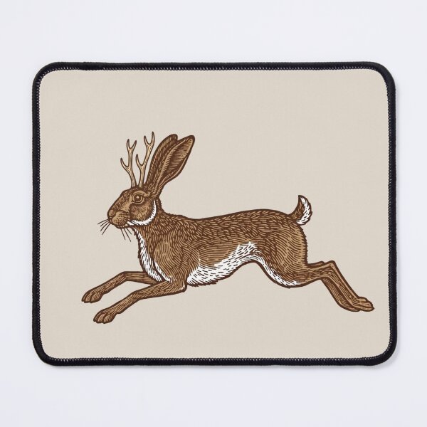 Item preview, Jackalope woodcut style 2026 brown designed and sold by S-M-P-A.