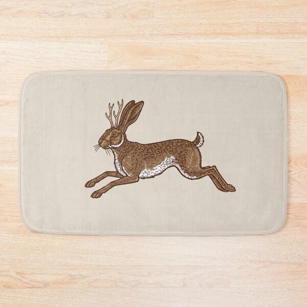 Item preview, Jackalope woodcut style 2026 brown designed and sold by S-M-P-A.