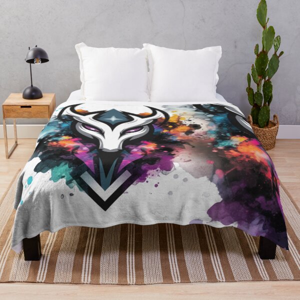 Item preview, Mystic Fox/Wolf Mask Emblem – Purple Eyes Watercolor Splash (Esports Style) designed and sold by FusiTink.