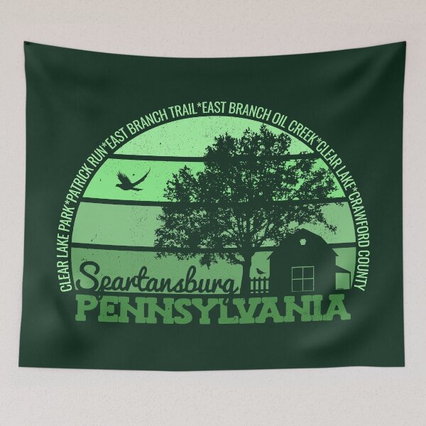 Item preview, Spartansburg Pennsylvania Sunset Retro Vintage Local Pride Logo designed and sold by CRHPOD20.
