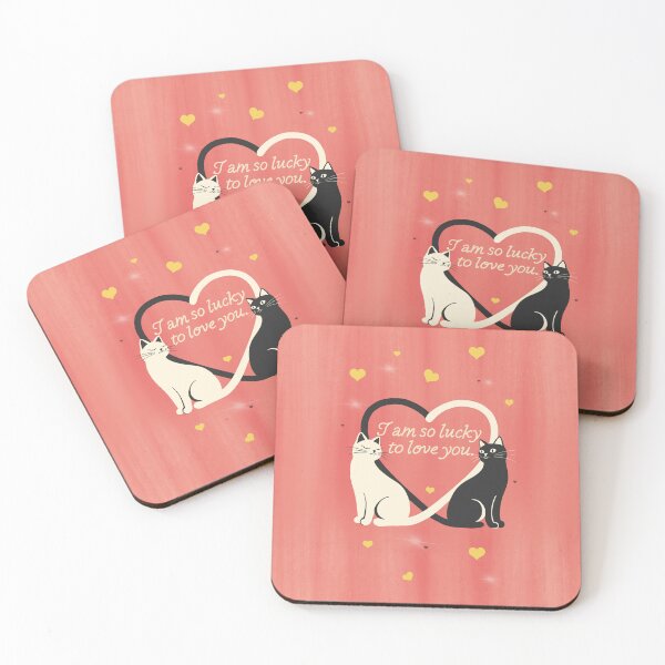 Item preview, I Am So Lucky to Love You – Romantic Cat Love Design designed and sold by Fezzyboo.