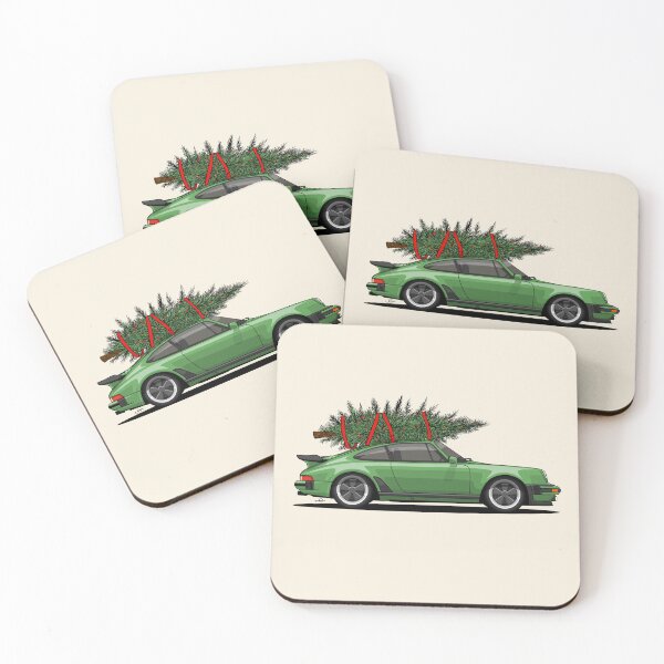 Item preview, Happy Christmas Green 911 turbo Illustration designed and sold by blackdogshop.