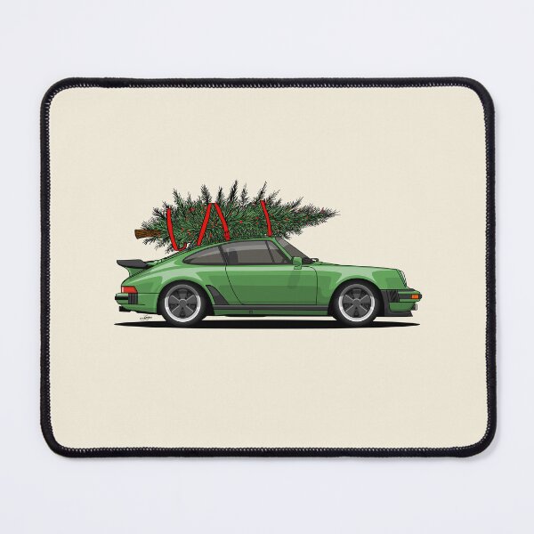 Item preview, Happy Christmas Green 911 turbo Illustration designed and sold by blackdogshop.
