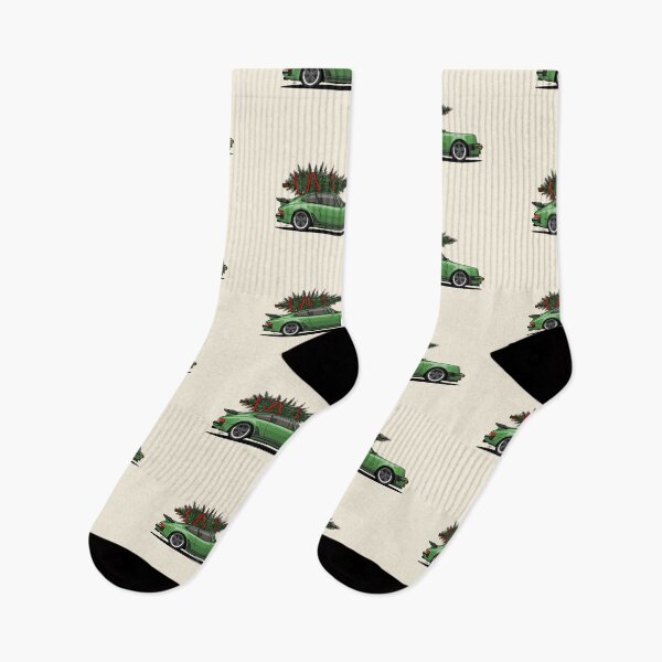 Item preview, Happy Christmas Green 911 turbo Illustration designed and sold by blackdogshop.