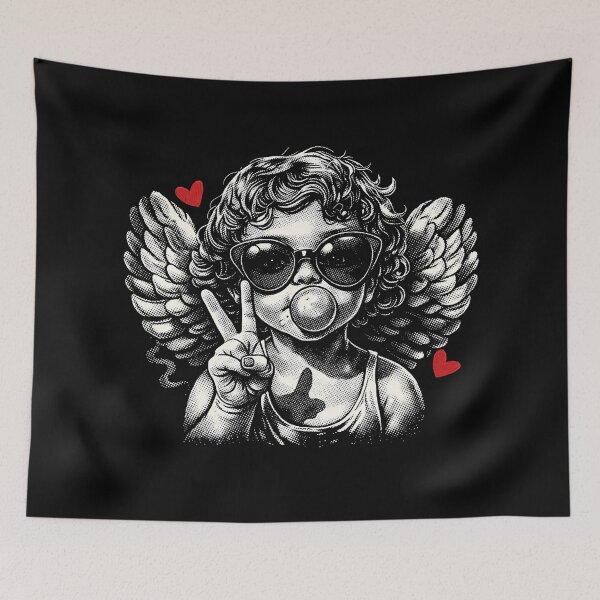 Item preview, cupid blowing bubble gum heart sunglass designed and sold by will freed18.