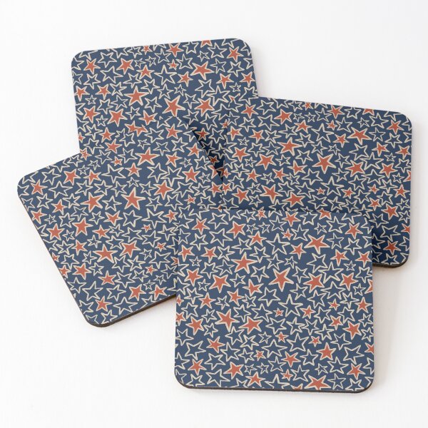 Item preview, Navy Blue Red Neutral Western Cowboy Star  designed and sold by Patternandflow.