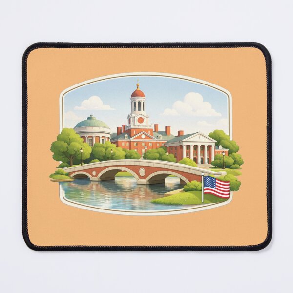 Item preview, Harvard Campus Illustration – Iconic Ivy League University Scene designed and sold by PaintMeWorld.