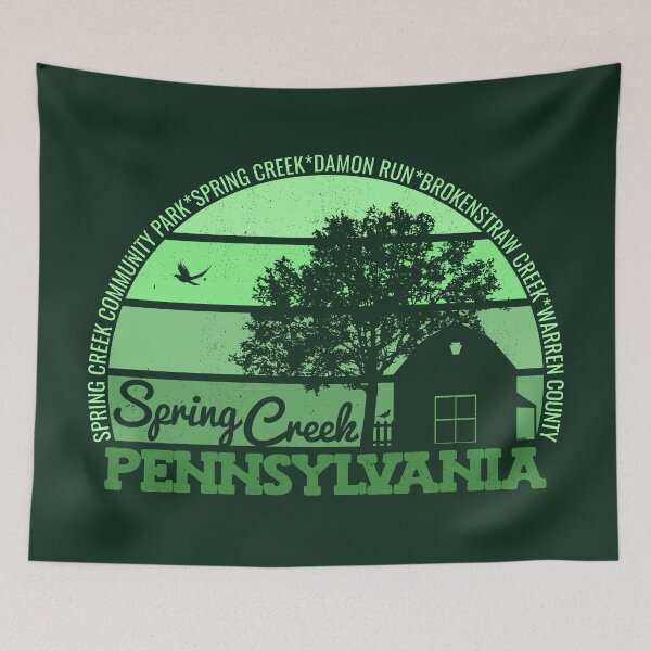 Item preview, Spring Creek Pennsylvania Sunset Retro Vintage Local Pride Logo designed and sold by CRHPOD20.
