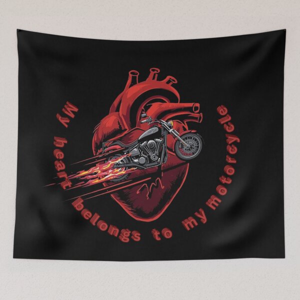 Item preview, “My Heart Belongs to My Motorcycle””- Valentine’s Motorcyclist graphic  designed and sold by YourTrendyTees.