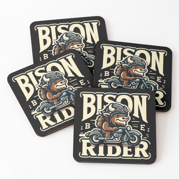 Item preview, Bison Rider - Retro Vintage Motorcycle Cartoon Mascot designed and sold by Zoo-Moo.