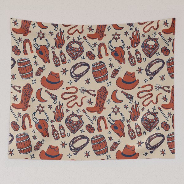 Artikelvorschau, Rotes Wüsten-Cowboy-Muster entworfen und verkauft von Patternandflow.