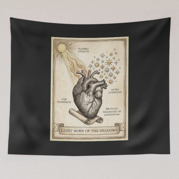Item preview, Alchemical Transmutation Heart Shirt - Renaissance Scientific Illustration - Lead to Stars Vintage Art - Spiritual Wisdom and Trauma Healing Print designed and sold by Thaivi Design.