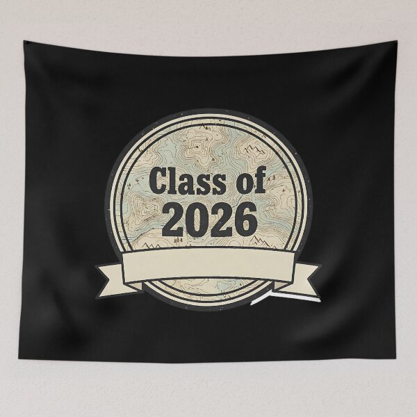Item preview, Vintage Topographic Map Class of 2026 Badge designed and sold by Silent Watch Threads..