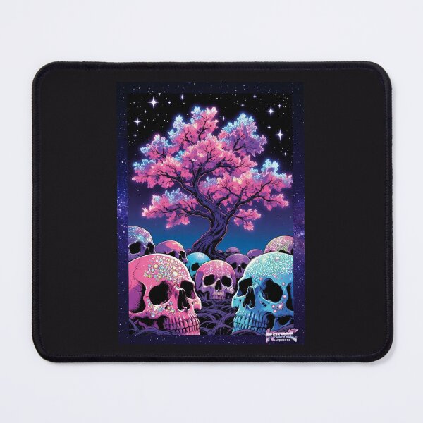 Aperçu de l'œuvre Crâne rose, Crâne bleu en fleur créée et vendue par Kronic Universe.