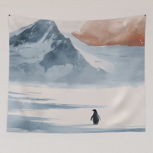 Item preview, Nihilistic Depressed Lone Penguin in Watercolor Silence — Existential Crisis Illustration designed and sold by BV Creates.