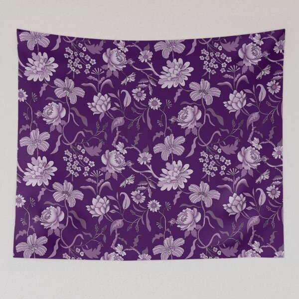 Item preview, Vintage Bloom-Deep Violet Or Dark Purple-monochrome designed and sold by Fabricatemyart.