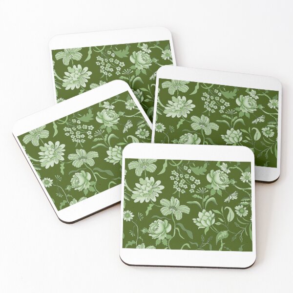 Item preview, Vintage Bloom-Deep Moss Or Forest Olive  designed and sold by Fabricatemyart.