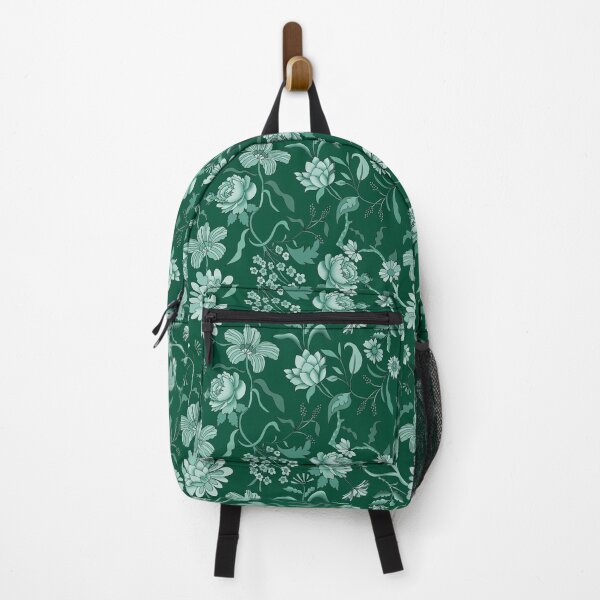 Item preview, Vintage Bloom-Deep Jungle Green Or Dark Teal Green Monochrome designed and sold by Fabricatemyart.