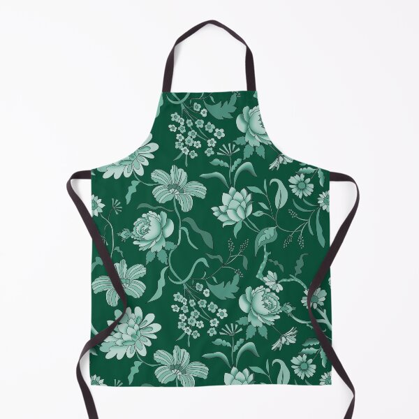 Item preview, Vintage Bloom-Deep Jungle Green Or Dark Teal Green Monochrome designed and sold by Fabricatemyart.