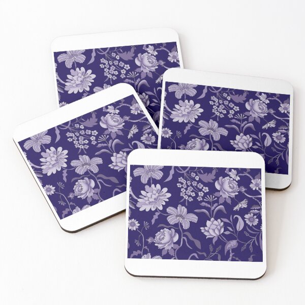 Item preview, Vintage Bloom-Deep Indigo Or Dark Violet-Blue-monochrome designed and sold by Fabricatemyart.