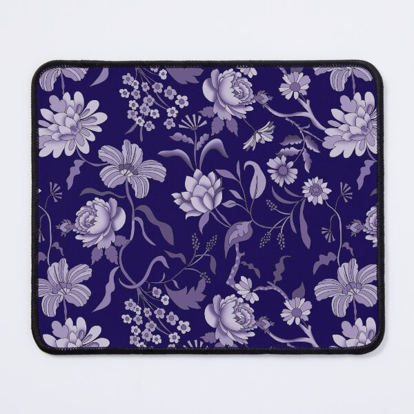 Item preview, Vintage Bloom-Deep Indigo Or Dark Violet-Blue-monochrome designed and sold by Fabricatemyart.