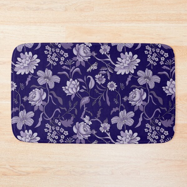 Item preview, Vintage Bloom-Deep Indigo Or Dark Violet-Blue-monochrome designed and sold by Fabricatemyart.