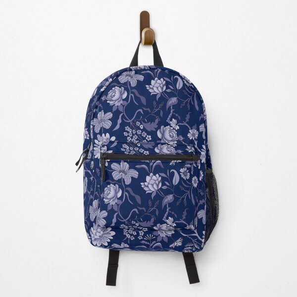 Item preview, Vintage Bloom-Dark Midnight Blue Or Deep Navy Monochrome designed and sold by Fabricatemyart.