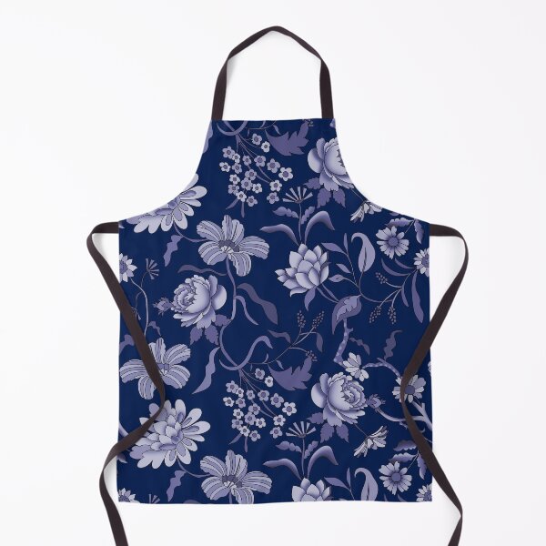 Item preview, Vintage Bloom-Dark Midnight Blue Or Deep Navy Monochrome designed and sold by Fabricatemyart.
