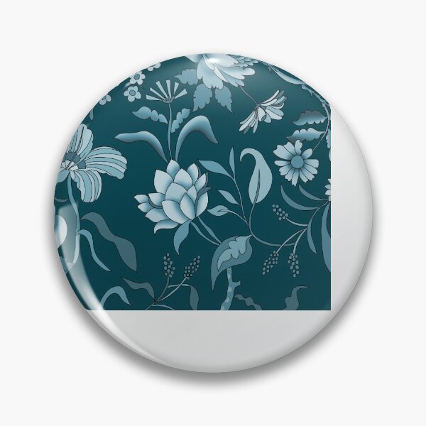 Item preview, Vintage Bloom-Deep Teal Or Dark Cyan designed and sold by Fabricatemyart.
