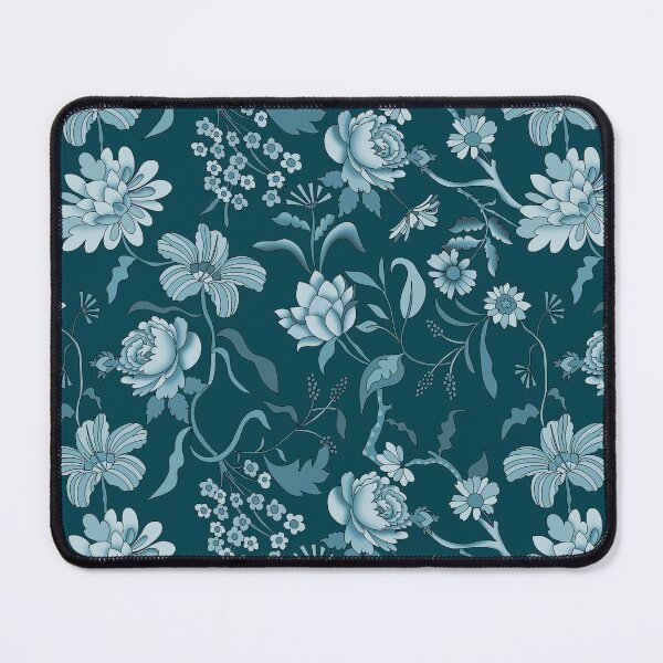 Item preview, Vintage Bloom-Deep Teal Or Dark Cyan designed and sold by Fabricatemyart.